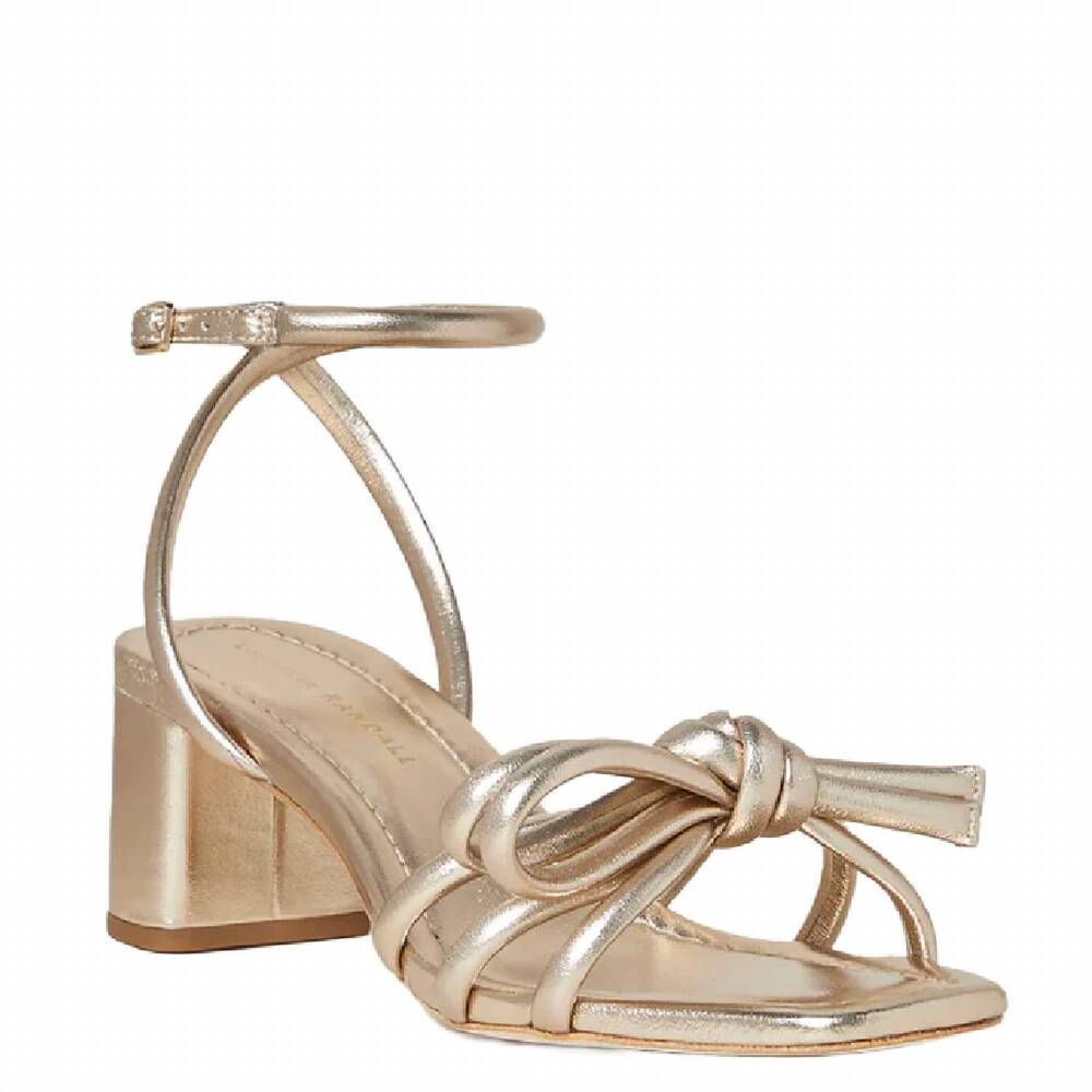 NEW LOEFFLER RANDALL women's mikel bow heels in champagne